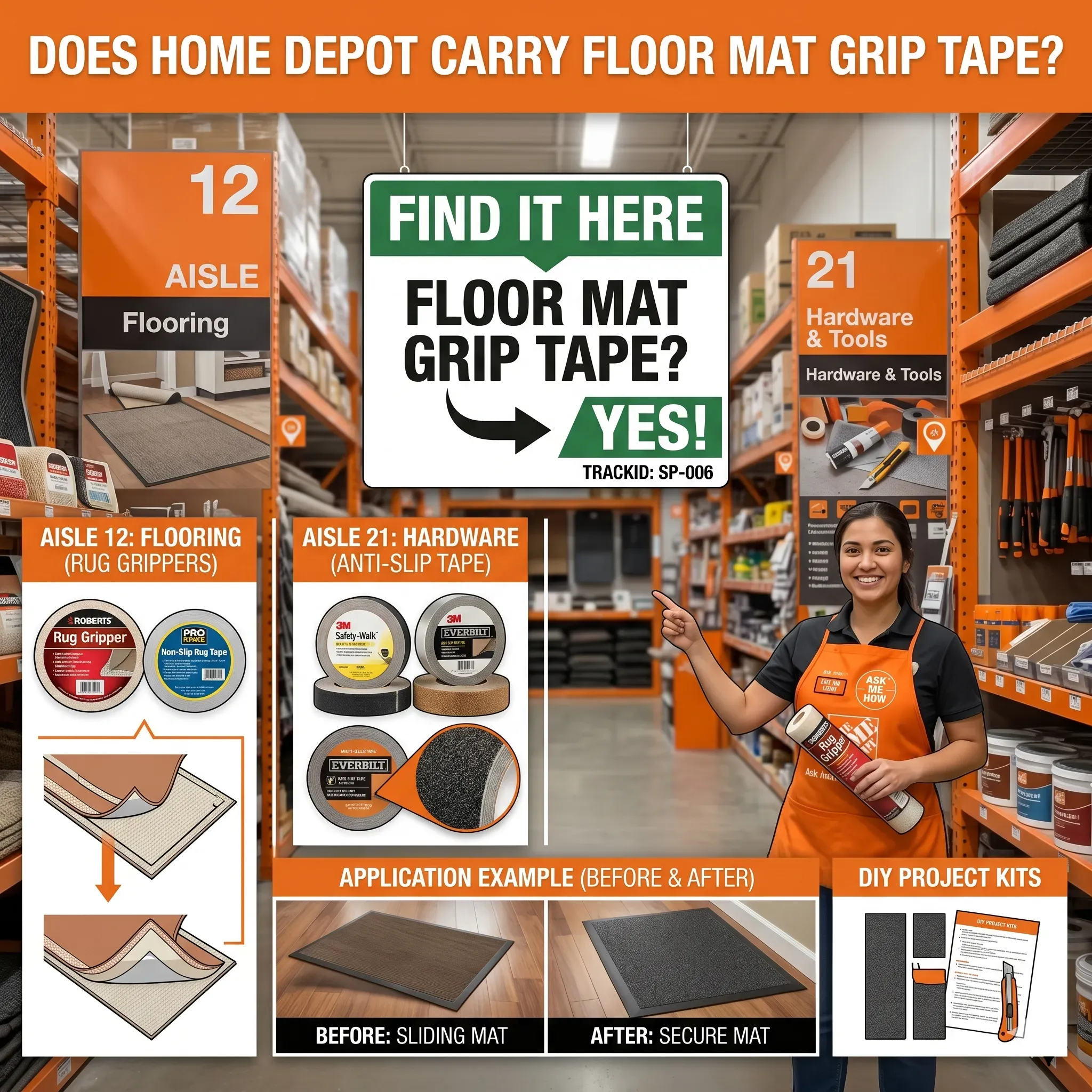 Does home depot carry floor mat grip tape trackid sp-006