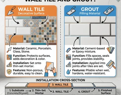 What is the difference between wall tile and grout