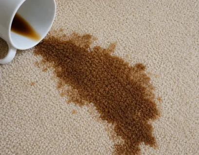 Fresh coffee spill soaking into a light beige carpet before cleaning