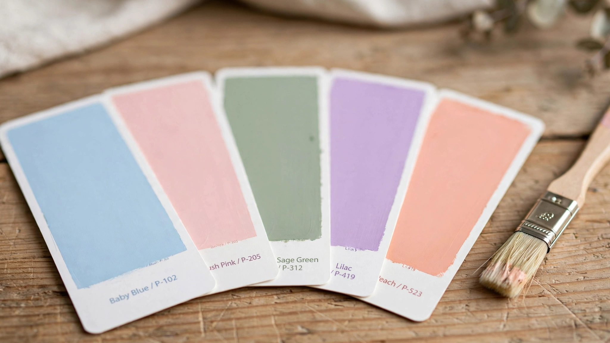 pastel paint color swatches for home decor