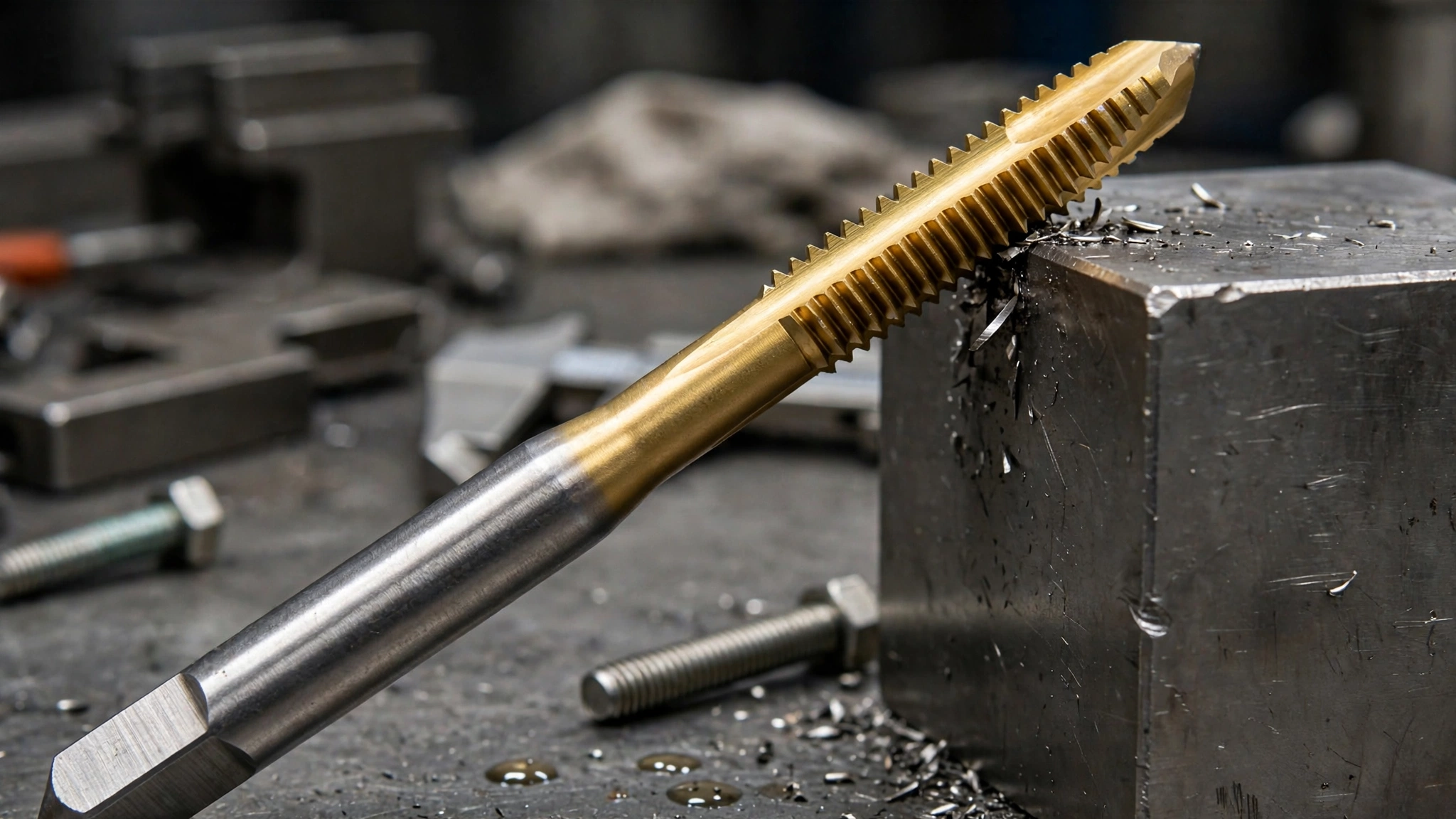spiral point tap used for titanium aerospace threading