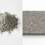 comparison of cement powder and concrete slab with aggregate