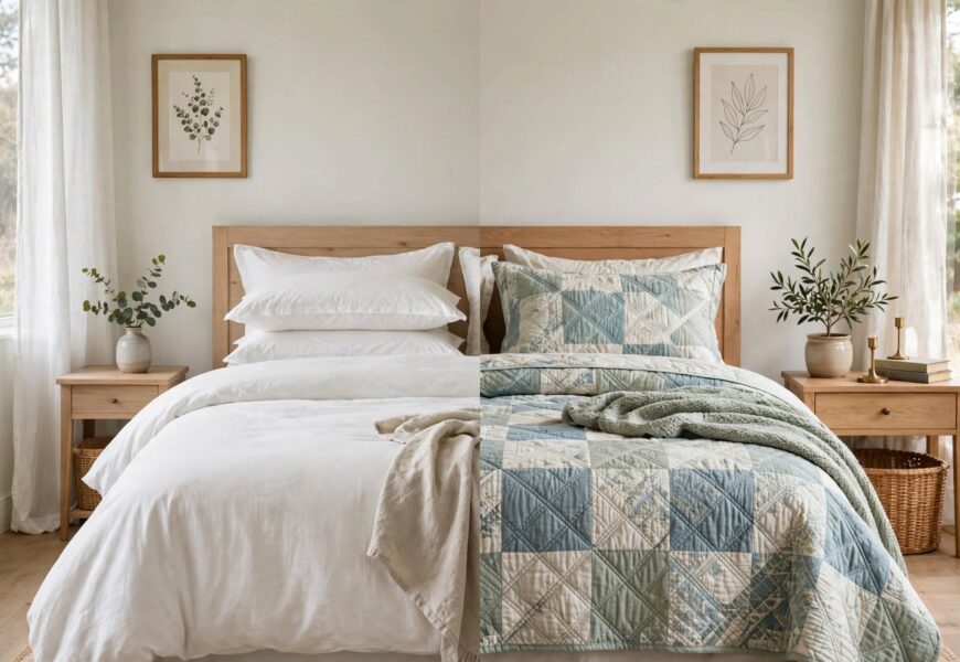 bed comparison of duvet with cover and standalone comforter