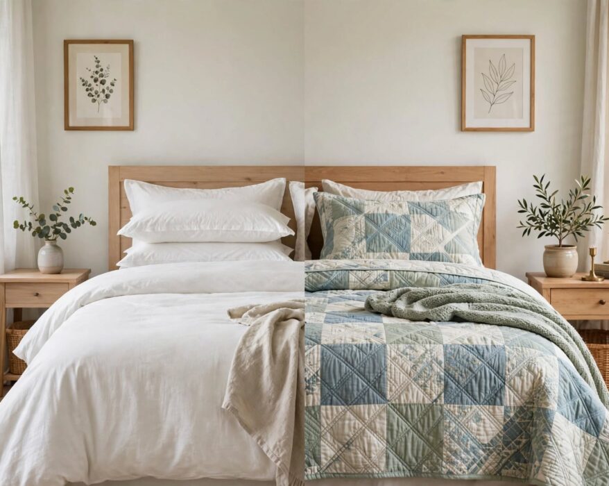 bed comparison of duvet with cover and standalone comforter