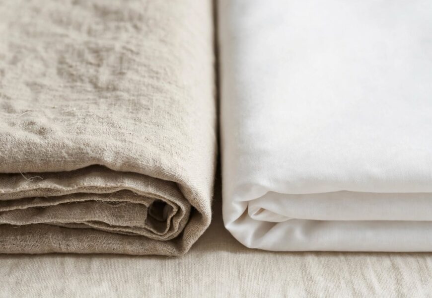 comparison of linen fabric texture and cotton fabric texture