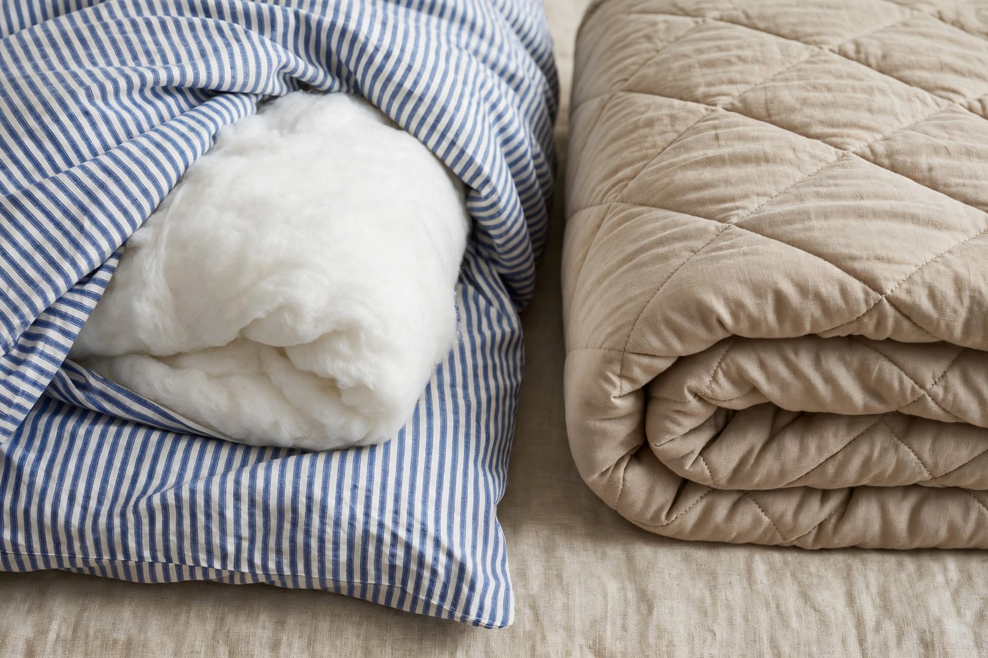 duvet insert going into cover compared to folded comforter