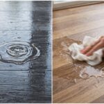 hardwood flooring transitioning to hexagonal tile in entryway