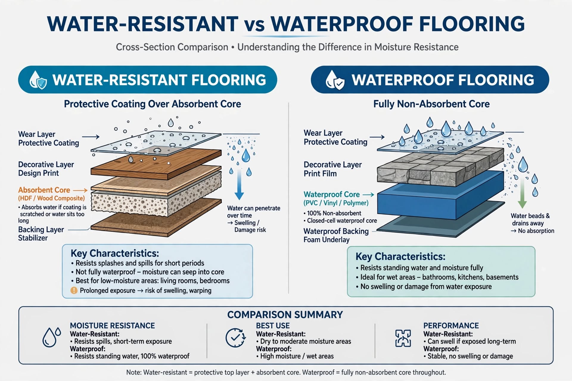 diagram comparing height of hardwood flooring and tile assembly